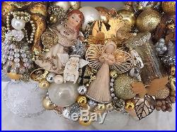 Vintage Angel Cherub Christmas ornament wreath 19 Inch Germany Glass 20217