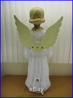 Vintage Angel Choir Caroler Girl with Wings Lighted Christmas Blow Mold 31 EMPIRE