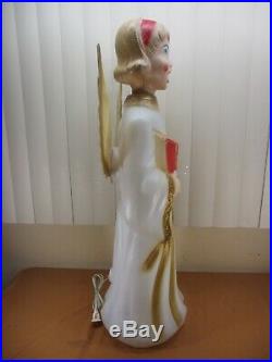 Vintage Angel Choir Caroler Girl with Wings Lighted Christmas Blow Mold 31 EMPIRE