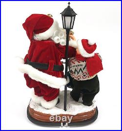 Vintage Animated Dickens Carolers Santa Claus Musical & Lighted 50cm AG793