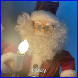 Vintage Animated Illuminated Mr Claus Mrs Claus Christmas Santa Figures 22-25