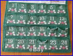 Vintage Avon Countdown To Christmas Advent Calendar With Mouse 1987 Fabric Green
