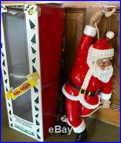 Vintage Barcana Santa Claus On A Rope Molded Fiberglass Indoor Outdoor Decor 28