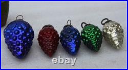Vintage Blue Glass Kugel Christmas Ornaments Timeless Grapes Adorned Charm