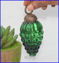 Vintage Blue Glass Kugel Christmas Ornaments Timeless Grapes Adorned Charm