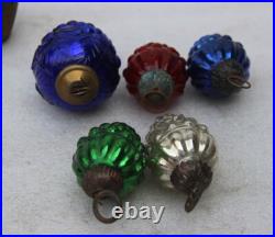 Vintage Blue Glass Kugel Christmas Ornaments Timeless Grapes Adorned Charm