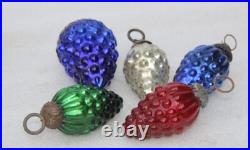 Vintage Blue Glass Kugel Christmas Ornaments Timeless Grapes Adorned Charm