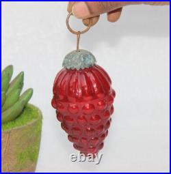 Vintage Blue Glass Kugel Christmas Ornaments Timeless Grapes Adorned Charm