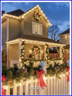 Vintage C9 LED Christmas Lights Outdoor, 150 Ft, 150 Shatterproof Warm White