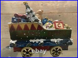Vintage CHRISTMAS EXPRESS Train Stocking Holder Engine Toys Caboose