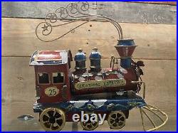 Vintage CHRISTMAS EXPRESS Train Stocking Holder Engine Toys Caboose