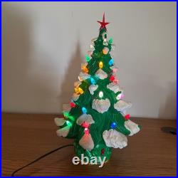 Vintage Ceramic Christmas Tree Lighted Tabletop Decor Holiday Gift
