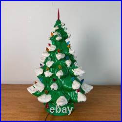 Vintage Ceramic Christmas Tree Lighted Tabletop Decor Holiday Gift