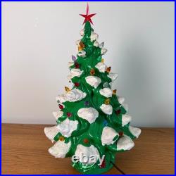 Vintage Ceramic Christmas Tree Lighted Tabletop Decor Holiday Gift