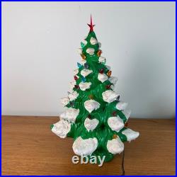 Vintage Ceramic Christmas Tree Lighted Tabletop Decor Holiday Gift
