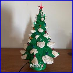 Vintage Ceramic Christmas Tree Lighted Tabletop Decor Holiday Gift