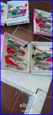 Vintage Chenille Birds and Original Box Last 7 Boxes of 12 Birds