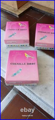 Vintage Chenille Birds and Original Box Last 7 Boxes of 12 Birds