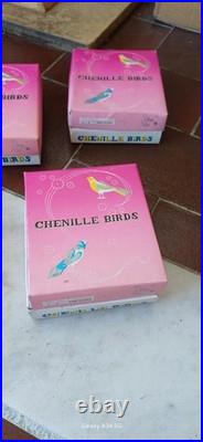 Vintage Chenille Birds and Original Box Last 7 Boxes of 12 Birds