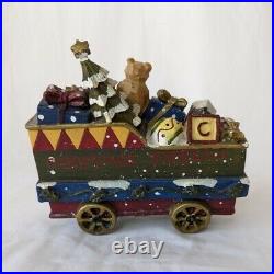 Vintage Christmas Express Train Toy Car Metal Stocking Holder Hanger Holiday
