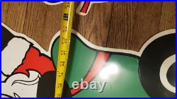 Vintage Christmas Santa Sleigh Reindeer Plastic Yard Sign Art Vintage Christmas Santa Sleigh Reindeer Plastic Yard Sign Art