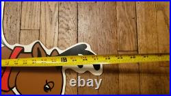 Vintage Christmas Santa Sleigh Reindeer Plastic Yard Sign Art Vintage Christmas Santa Sleigh Reindeer Plastic Yard Sign Art