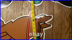 Vintage Christmas Santa Sleigh Reindeer Plastic Yard Sign Art Vintage Christmas Santa Sleigh Reindeer Plastic Yard Sign Art