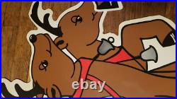 Vintage Christmas Santa Sleigh Reindeer Plastic Yard Sign Art Vintage Christmas Santa Sleigh Reindeer Plastic Yard Sign Art