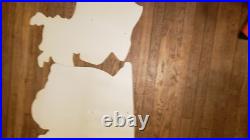 Vintage Christmas Santa Sleigh Reindeer Plastic Yard Sign Art Vintage Christmas Santa Sleigh Reindeer Plastic Yard Sign Art