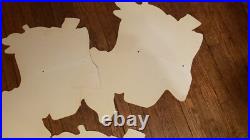 Vintage Christmas Santa Sleigh Reindeer Plastic Yard Sign Art Vintage Christmas Santa Sleigh Reindeer Plastic Yard Sign Art