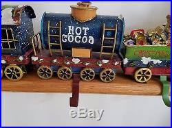 Vintage Christmas Train Cars Caboose 5 Stocking Holder Metal Manel hook