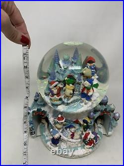 Vintage Christmas Winter Wonderland Large Musical Snow Globe with Revolving Base