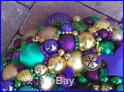 Vintage Christmas ornament wreath 18 Inch 21714 Shiny Brite Mardi Gras Germany