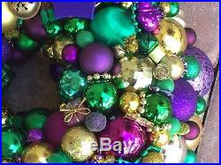 Vintage Christmas ornament wreath 18 Inch 21714 Shiny Brite Mardi Gras Germany