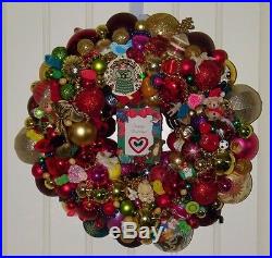 Vintage Christmas wreath ornament 18 Inch Germany Glass 17966 Shiny Brite Angel