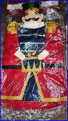 Vintage Costco Christmas Holiday Chair Covers Set Of 6 3D Aplique Plush Rare