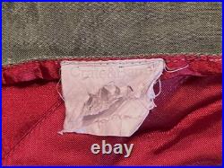 Vintage Crate & Barrel Long Red Linen Tablecloth Jewel-Toned Trim