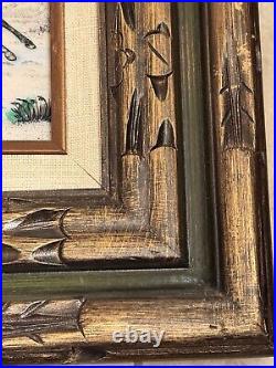 Vintage Currier & Ives Winter Road Etched Resin Art Wall Decor in 17x15 Frame