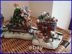 Vintage Danbury Mint'Garfield's Christmas Express' Porcelain Figurines New