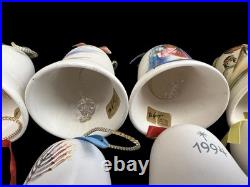 Vintage De Grazia Bells 1983-1998 Pottery Annual Hanging Ornaments LOT of 15