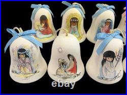 Vintage De Grazia Bells 1983-1998 Pottery Annual Hanging Ornaments LOT of 15