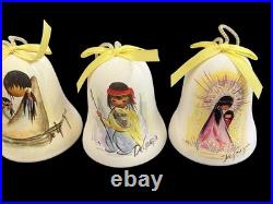 Vintage De Grazia Bells 1983-1998 Pottery Annual Hanging Ornaments LOT of 15