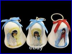 Vintage De Grazia Bells 1983-1998 Pottery Annual Hanging Ornaments LOT of 15