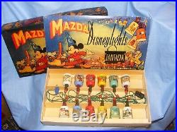 Vintage Disney Mazda Disneylights Christmas RARE Lights Working 8 Boxes ALL WORK