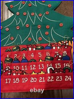 Vintage Disney Winnie the Pooh & Tigger Felt Advent Calendar 29x 20 Hanging