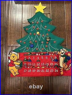 Vintage Disney Winnie the Pooh & Tigger Felt Advent Calendar 29x 20 Hanging