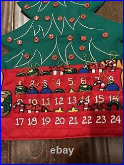 Vintage Disney Winnie the Pooh & Tigger Felt Advent Calendar 29x 20 Hanging