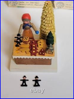 Vintage Dregeno GDR Erzgebirge Market Stall Set of 3 with Original Boxes Christmas