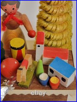 Vintage Dregeno GDR Erzgebirge Market Stall Set of 3 with Original Boxes Christmas