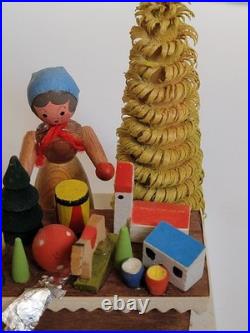 Vintage Dregeno GDR Erzgebirge Market Stall Set of 3 with Original Boxes Christmas